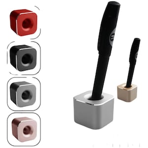1pc Aluminium Single Hole Pen Holder,Office, Home Desktop Organiser, Simple,Square Metal Pen Holder, Anti-Slip Metal Holder, Party Favor
