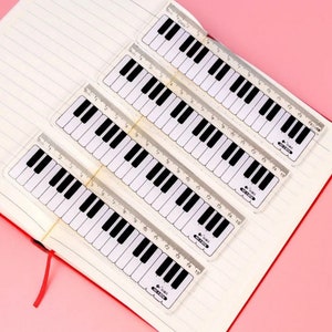 1pc 15cm Piano Straight Ruler, Black & White Ruler, Bookmark, Musical ...