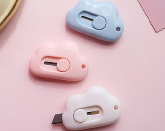 1pc Cloud Mini Utility Knife, paper cutter, sharp, small portable utility knife, cute mini razer blade, school, office, home stationery