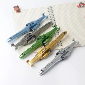5 pezzi penna gel creativa per elicottero, penna militare, penna per scrivere in aereo, 0,5 mm, penna gel con inchiostro nero, scuola, cancelleria per ufficio, penna per scrivere