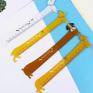 1 Stück niedliches Hündchen Lineal, 15 cm Lineal, Zeichnungslineal, Schülerlineal, Tierlineal, Schülergeschenklineal, Lesezeichen