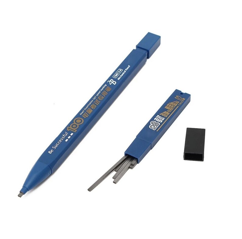 2 Set Thick Flat Head Mechanical Pencil, Pencil With 6pcs Refill Set, 2B Pencil, Pencil With Eraser, Writing Drawing Pencil, Gift image 12