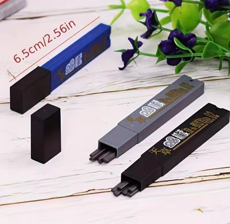 2 Set Thick Flat Head Mechanical Pencil, Pencil With 6pcs Refill Set, 2B Pencil, Pencil With Eraser, Writing Drawing Pencil, Gift image 7