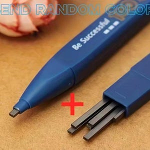 2 Set Thick Flat Head Mechanical Pencil, Pencil With 6pcs Refill Set, 2B Pencil, Pencil With Eraser, Writing Drawing Pencil, Gift image 2