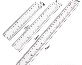 1pc 15/20/30cm Straight Ruler, Transparent plastic Ruler, Drawing Ruler, Stationery Ruler, Student Supply