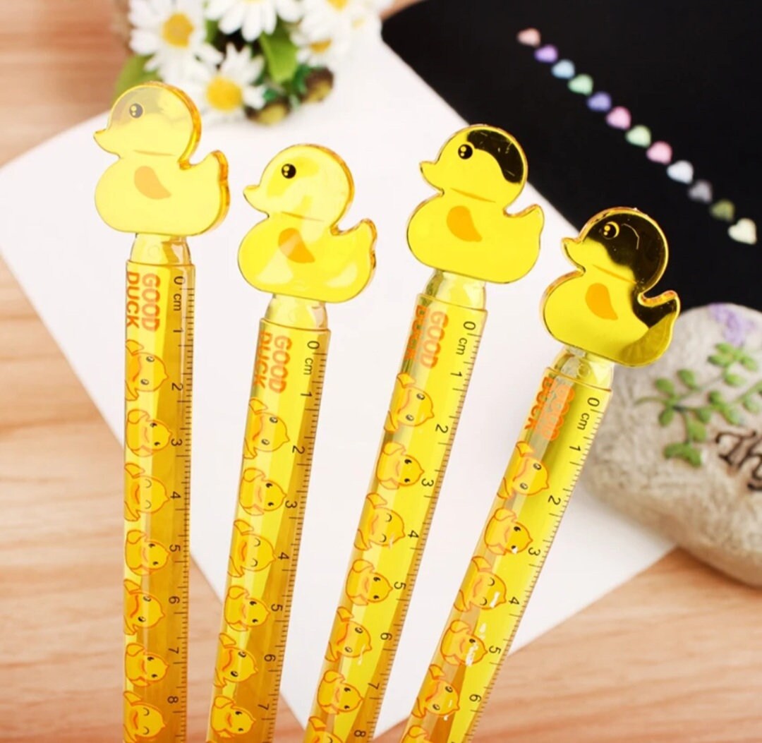 1 Pc Little Yellow Duck Ruler, 12cm Measuring Ruler, Drawing Ruler ...