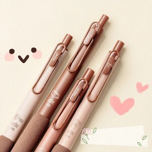 4pcs Coffee Beans Gel Pens, 0.5mm Black Ink Pen, Soft Bread Touch Pen ...