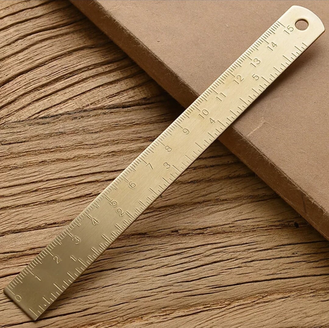 1pc 15cm Gold Colour Straight Ruler, Metal Measuring Tool, Ruler ...