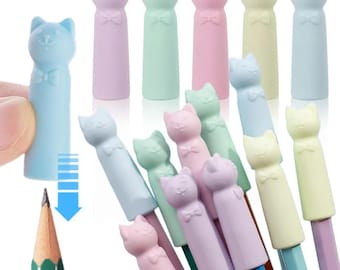5/10/20pcs Cat Pencil Top Eraser, Nib Protecter, Cute Cat Pencil Top Eraser, Student Supply, Stationery Supplies