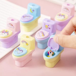 1 temperamatite per WC dal design creativo, cancelleria kawaii, temperamatite unicorno carino, regalo per studenti, temperamatite