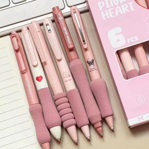 6pcs Sponge Grip Gel Pen, 0.5mm Black Ink Pen, Writing Pen, Office, School Writing Supply, Student Stationery