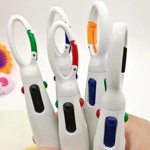 1 bolígrafo multicolor, bolígrafo de tinta de 4 colores, bolígrafo con hebilla portátil, papelería de oficina y escuela, bolígrafo para escribir, bolígrafo