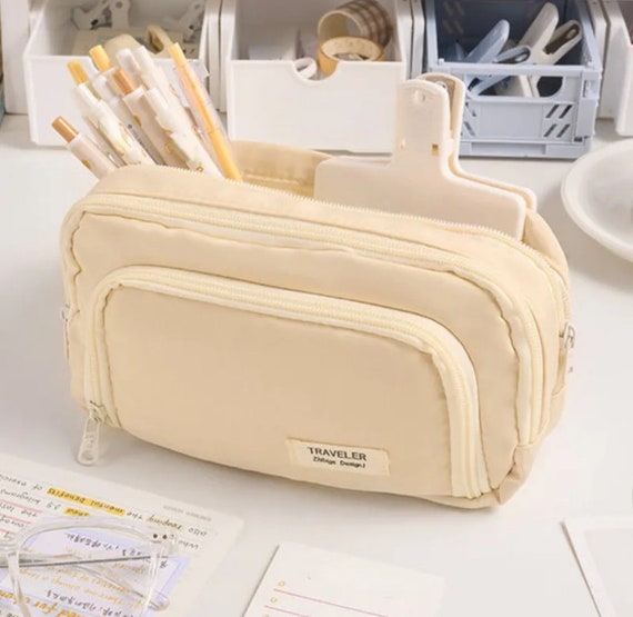 1pc Transparent Storage Box Pencil Case, Suitable For Office Supplies Such  As Neutral Pens, Erasers, Tapes, Pencils, Highlighters