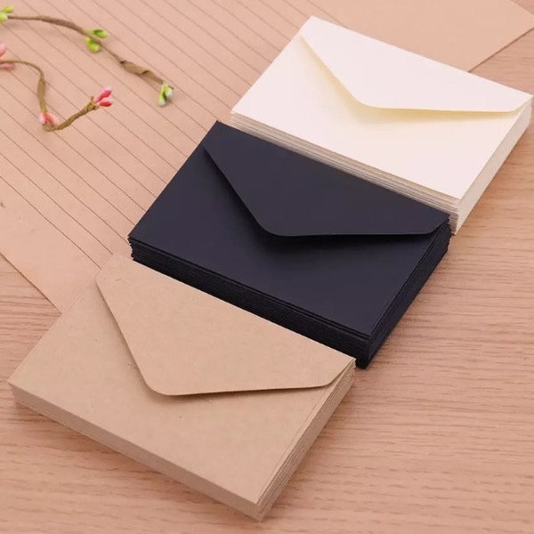 20Pcs Mini gift envelopes, classical white, black, craft mini envelopes, paper envelopes, 10.5 x 6.8 cm cute small paper envelopes