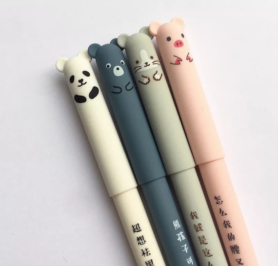 Penne Cancellabili Carine Con Design Orso - Set 4 Penne A Sfera 0.5mm Con Gomma Per Scuola E Ufficio - Foto 4