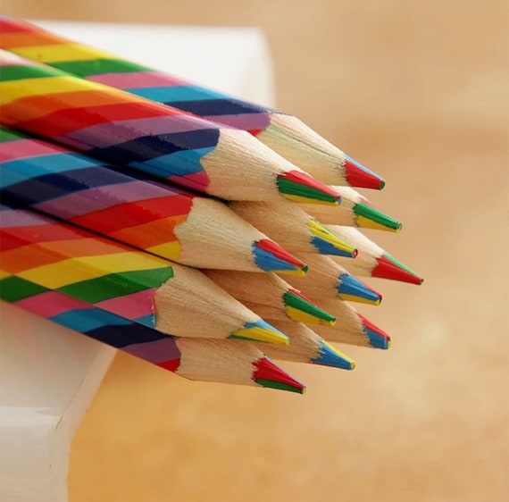 Rainbow Colored Pencils 4 Color In 1 Colorful Rainbow - Temu