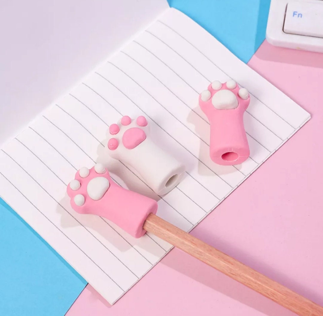 1Pc/Cat Paw Pencil Erasers Pink White cute rubber eraser Etsy