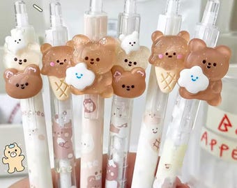2pcs Cute Bear Mechanical Pencil, Press Pencil, Writing Pencil, Automatic Pencil, School, Office Supply, Pencil Gift Supply