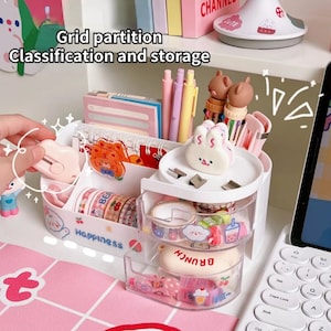 Cute Large Capacity Stationery Organizer, Pen Holder, Office School Table Organizer, Student