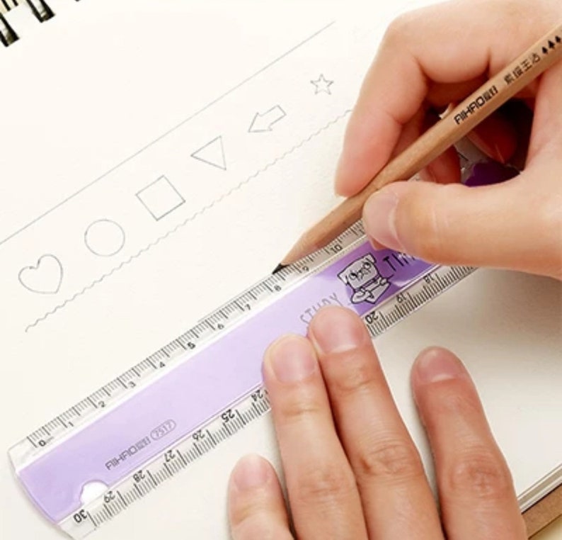 1pc 30cm Multifunction Foldable Ruler, School, Office, Student Ruler, Cute Plastic Ruler, Drawing Ruler, Student Supply image 6