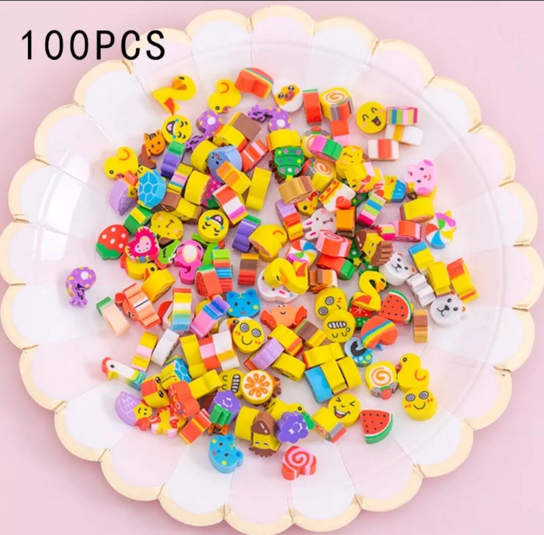 100pcs Mini Pencil Erasers Cute Mini Eraser Gift Animal Etsy