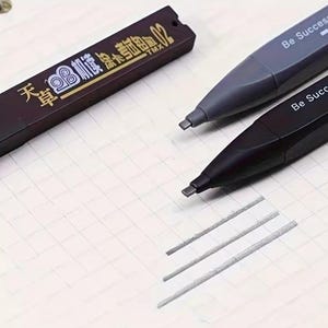 2 Set Thick Flat Head Mechanical Pencil, Pencil With 6pcs Refill Set, 2B Pencil, Pencil With Eraser, Writing Drawing Pencil, Gift image 5
