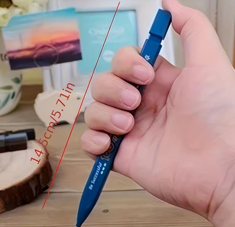 2 Set Thick Flat Head Mechanical Pencil, Pencil With 6pcs Refill Set, 2B Pencil, Pencil With Eraser, Writing Drawing Pencil, Gift image 6