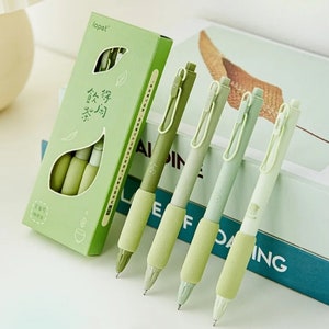 4pcs Cute Gel Pen, 0.5mm Black Ink Pen, Soft Touch Holder Pen, Student Supply, Pen Gift, Office, School Supply, Stationery Gift Supply