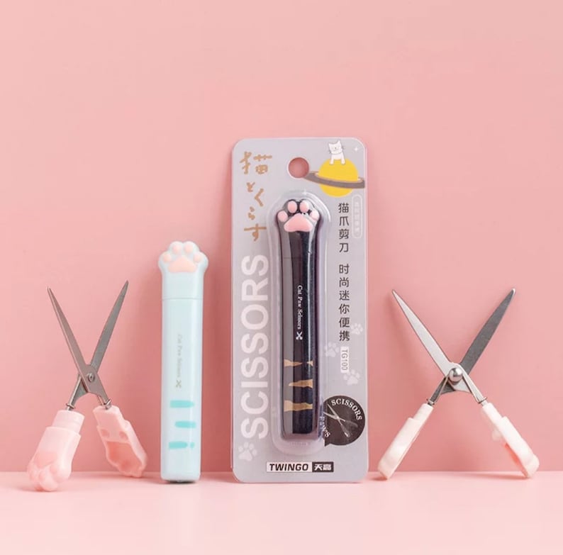 New Portable Mini Cat Paw Scissors Cute Paw Art Scissor Etsy