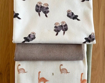 Fabric Bundle "Otter" Gift Set - Watercolor Print Fabric