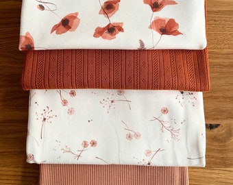 Fabric Bundle "Poppy" Gift Set - Watercolor Print Fabric