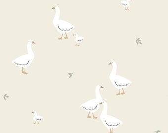 Goose Watercolor Jersey Fabric - half yard