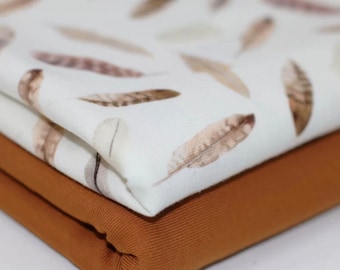 Feathers Jersey Fabric - soft quality priced by half yard - feather