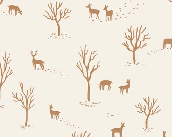 Deer Forest RIB Jersey Fabric - half yard