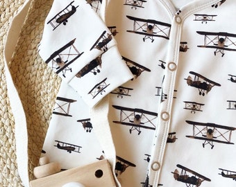 Retro Airplanes Jersey Fabric - soft quality priced by half yard - Vintage Glider