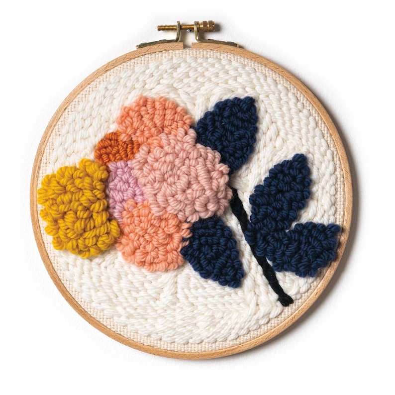 Punch Needle Flower Mural Embroidery Pack Set Incl. 19 Cm Etsy Canada