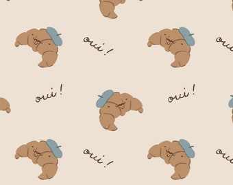 Oui Oui Watercolor Jersey Fabric - half yard