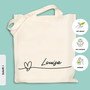 Jutebeutel / Stoffbeutel mit Name personalisiert - Stoffbeutel als Geschenk für Freundin | JGA | Weihnachtsgeschenk | individuelles Geschenk