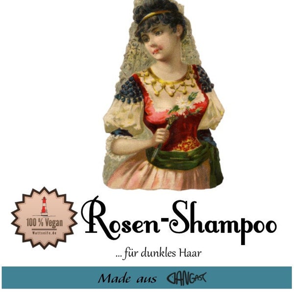 Naturseife | Seife | Shampoo: Rose für dunkles Haar  | Palmölfrei | Vegan | Dangast | Sheabutter | Henna | Shampooseife dunkles Haar [217]