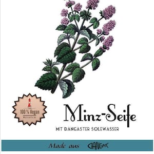 Natural soap | Soap | Mint soap | Palm oil-free | Dangast | Salt water | Salt soap | Vegan | Refreshing | Washing hands protects [142]
