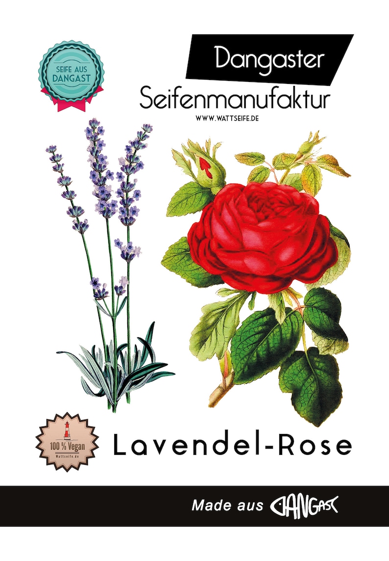Naturseife Seife Lavendel-Rose Palmölfrei Vegan Dangast Soleseife Wattseife Händewaschen schützt vor Infektionen 164 Bild 1