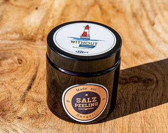 Peeling Salt Scrub Zout pellen: zonder | Glass Jar Scrubben | Scrubben | Gezicht | Lichaam | Ziel | ongeparfumeerd [458]