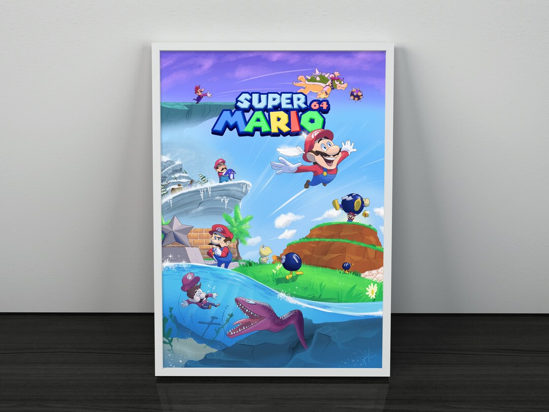 Super Mario 64 Art Print Gaming Room Poster Game Room Etsy