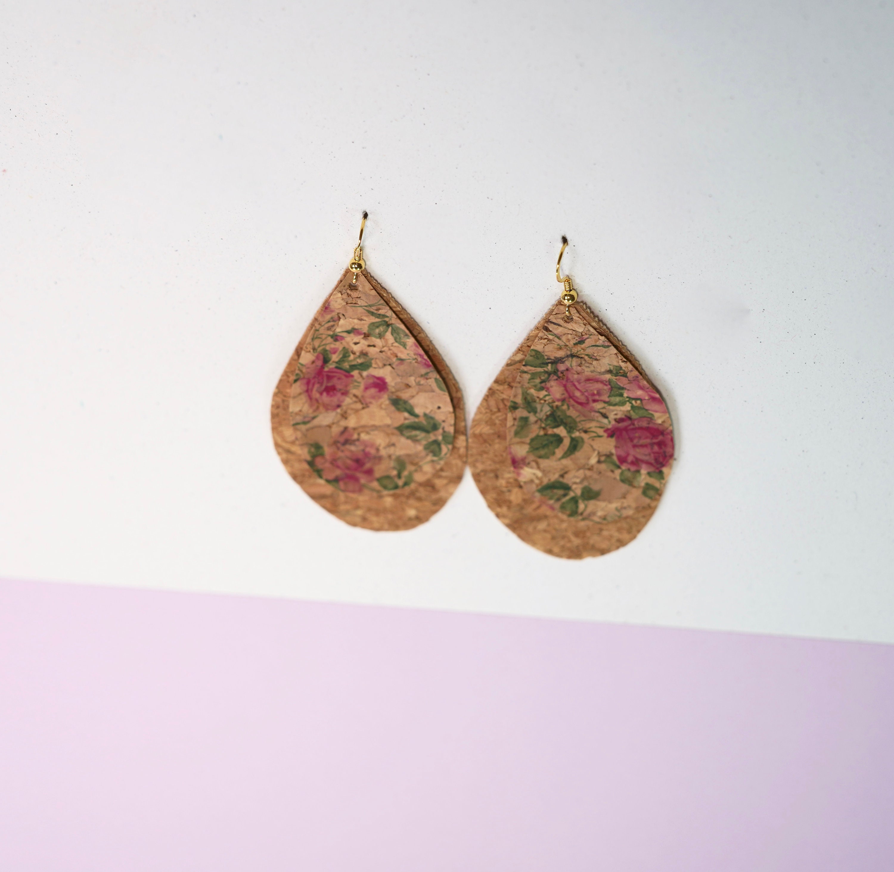 Cork Earrings Cork Leather Vegan Leather Leather Earrings Etsy