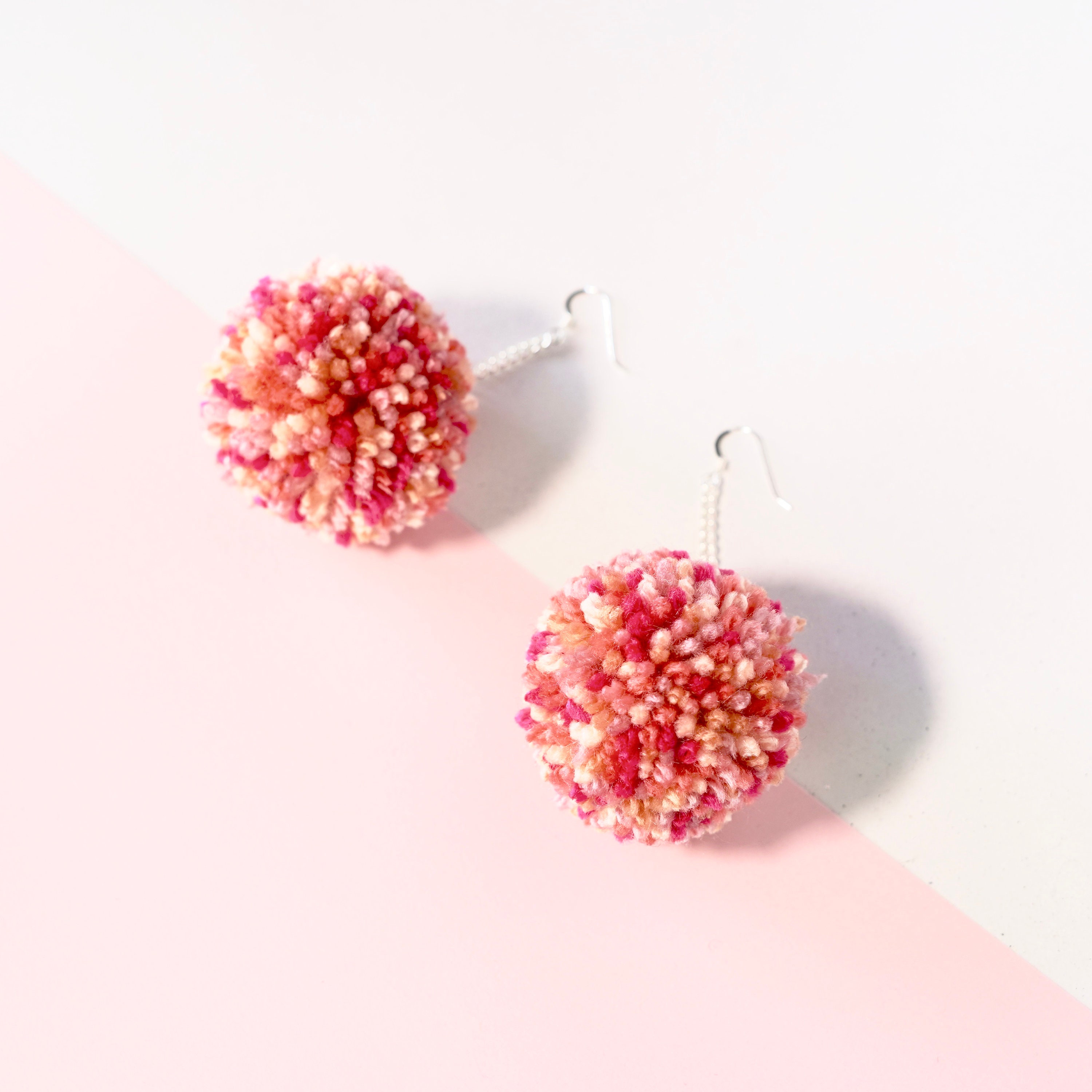 Pom pom earrings Festival earrings Statement earrings Large Etsy