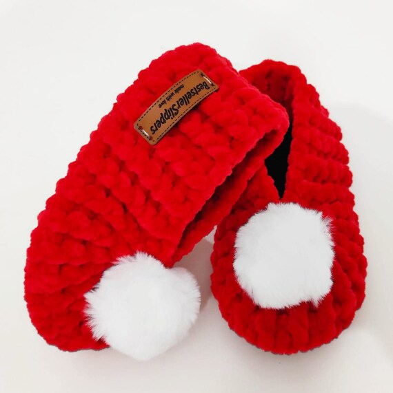 Red Kids Cute Slippers newborn Baby Pom Pom Toddler Booties girls