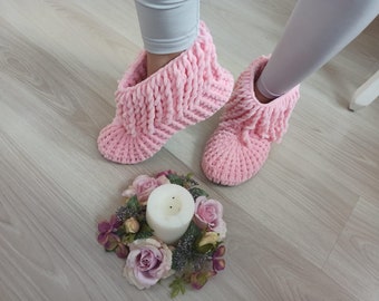 Slippers boots, Oversized Wool Knitted Crochet Women Boots With Non Slip  Sole, Worldwide Express Shipping