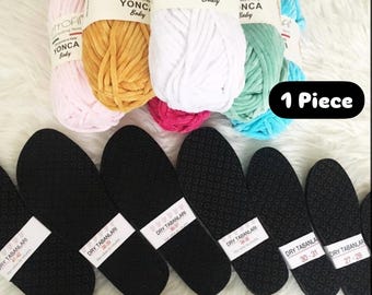 Felt Crochet Soles: Non-Slip Faux Leather for Slippers