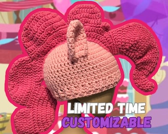 Customizable  Made-to-Order Party Pony Crochet Beanie