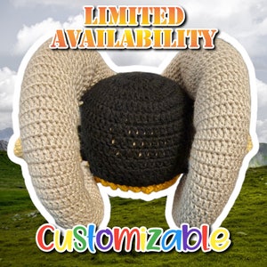 Bonnet long personnalisable au crochet en corne de bélier image 4